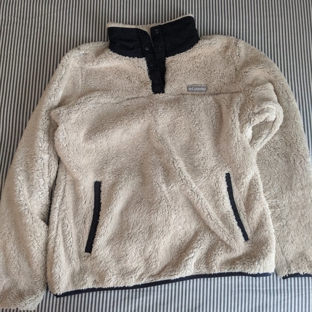 Fuzzy Sherpa Fleece Columbia Snap Pullover